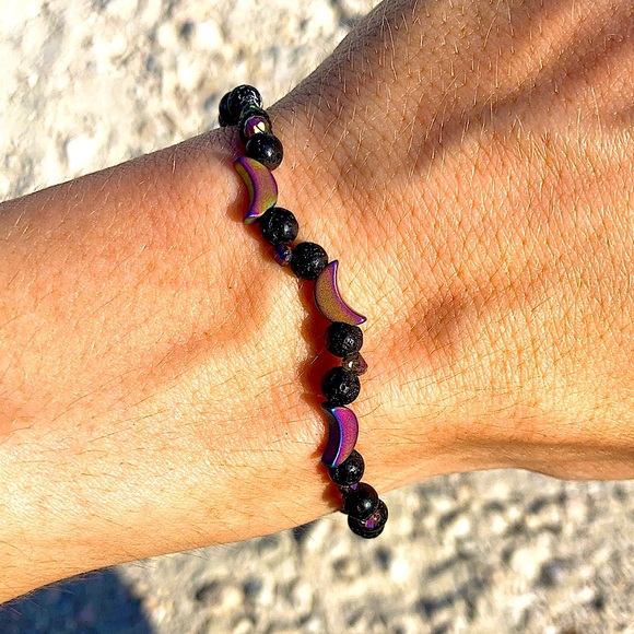 Stackable Hematite Moon Bracelet - Picture 7 of 10